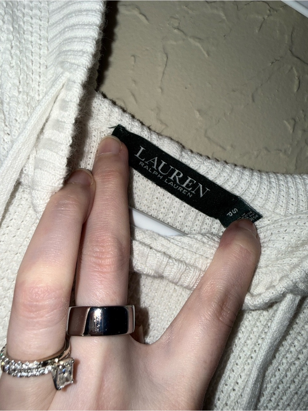 Lauren Ralph Lauren white waffle-knit hoodie - Picture 3 of 4